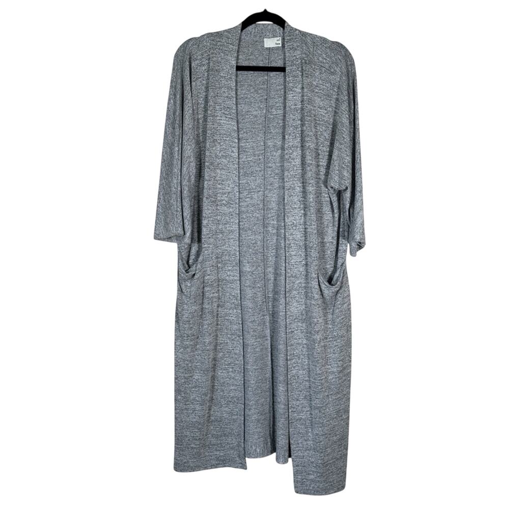 Wilfred Free Aritzia Grey Long Line Cardigan Sweater Womens M Duster Preppy